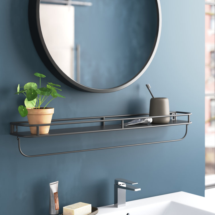 Steelside™ 32 Inches Industrial Style Tubular Metal Frame Wall Shelf